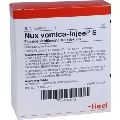 NUX VOMICA INJEEL S Ampoules, 10 pc