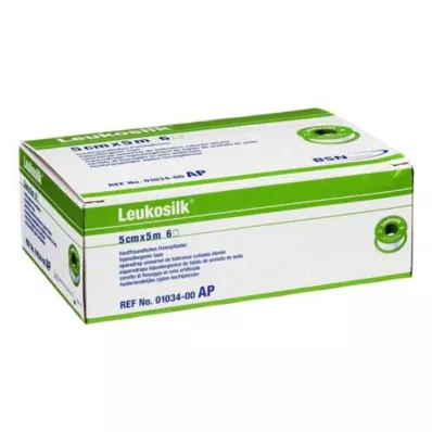 LEUKOSILK 5 cmx5 m, 6 pcs LEUKOSILK 5 cmx5 m, 6 pcs