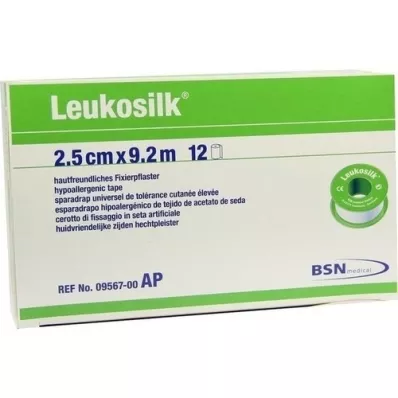 LEUKOSILK 2.5 cmx9.2 m, 12 pcs
