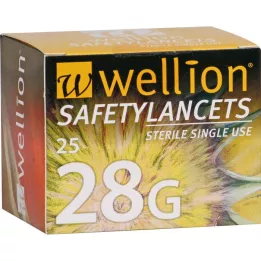 WELLION Safetylancets 28 G safety enamels, 25 pcs