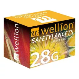 WELLION Safetylancets 28 G safety enamels, 25 pcs