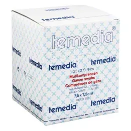 MULLKOMPRESSEN 7.5x7.5 cm sterile 12-fold 17-thread, 50 pcs