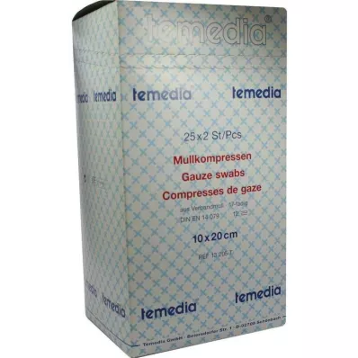 MULLKOMPRESSEN 10x20 cm sterile 12-fold 17-thread, 50 pcs
