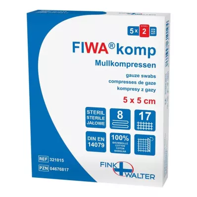 MULLKOMPRESSEN 5x5 cm sterile 8x, 5X2 St