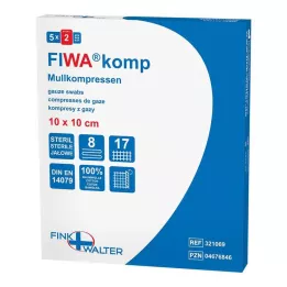 MULLKOMPRESSEN 10x10 cm sterile 8x, 5X2 pcs