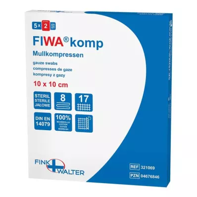 MULLKOMPRESSEN 10x10 cm sterile 8x, 5X2 pcs MULLKOMPRESSEN 10x10 cm sterile 8x, 5X2 pcs
