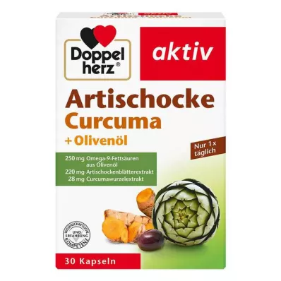 DOPPELHERZ Artichoke+Olive Oil+Curcuma Capsules, 30 Capsules