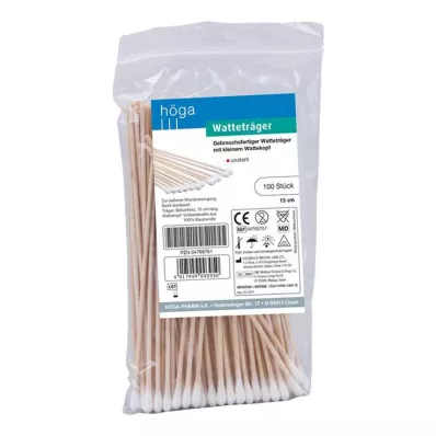 WATTETRÄGER 15 cm w.small cotton head, 100 pcs WATTETRÄGER 15 cm w.small cotton head, 100 pcs