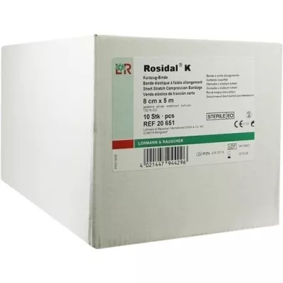 ROSIDAL K Bandage 8 cmx5 m sterile single packed, 10 pcs