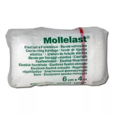 MOLLELAST Bandage 6 cmx4 m white, 1 pc MOLLELAST Bandage 6 cmx4 m white, 1 pc