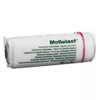 MOLLELAST Bandages 10 cmx4 m white, 1 pc