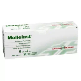 MOLLELAST Bandages 6 cmx4 m white, 20 pcs
