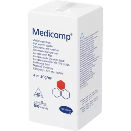 MEDICOMP Non-woven comp. non-sterile 5x5 cm 4-ply, 100 pcs