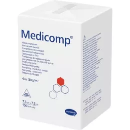 MEDICOMP Non-woven comp. non-sterile 7.5x7.5 cm 4-ply, 100 pcs
