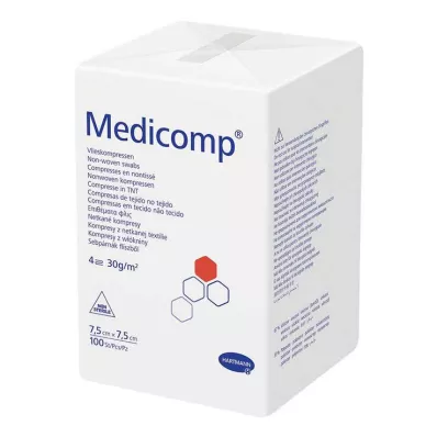 MEDICOMP Non-woven comp. non-sterile 7.5x7.5 cm 4-ply, 100 pcs MEDICOMP Non-woven comp. non-sterile 7.5x7.5 cm 4-ply, 100 pcs