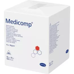 MEDICOMP Non-woven comp. non-sterile 10x10 cm 4-ply, 100 pcs