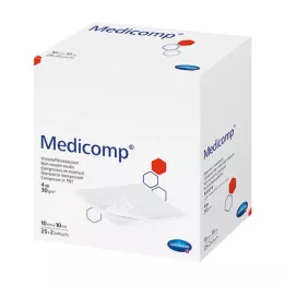 MEDICOMP Non-woven comp. non-sterile 10x10 cm 4-ply, 100 pcs