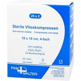 VLIESKOMPRESSEN 10x10 cm sterile 4-ply, 25X2 pcs
