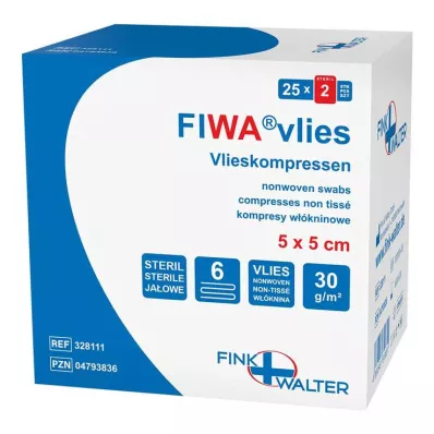VLIESKOMPRESSEN 5x5 cm sterile 6x, 25X2 pcs VLIESKOMPRESSEN 5x5 cm sterile 6x, 25X2 pcs