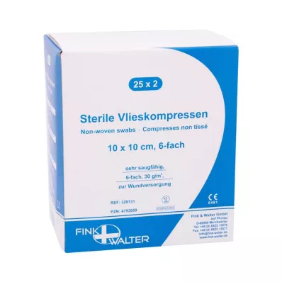VLIESKOMPRESSEN 10x10 cm sterile 6x, 25X2 pcs VLIESKOMPRESSEN 10x10 cm sterile 6x, 25X2 pcs