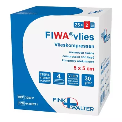 VLIESKOMPRESSEN 5x5 cm sterile 4-ply, 25X2 pcs