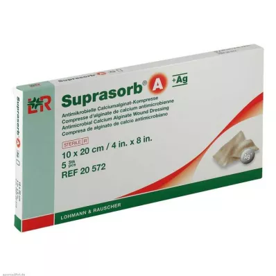 SUPRASORB A+Ag Antimik.Cal.Alginat Kompr.10x20 cm, 5 pcs SUPRASORB A+Ag Antimik.Cal.Alginat Kompr.10x20 cm, 5 pcs