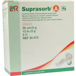 SUPRASORB A+Ag Antimik.Cal.Alginat Tamp.30 cm 2 g, 5 pcs