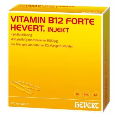 VITAMIN B12 HEVERT forte Inject Ampoules, 100X2 ml