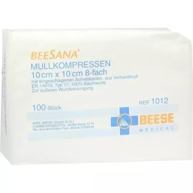 MULLKOMPRESSEN 10x10 cm non-sterile 8x, 100 pcs