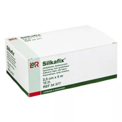 SILKAFIX Sticking plaster 2,5 cmx5 m cardboard core, 12 pcs SILKAFIX Sticking plaster 2,5 cmx5 m cardboard core, 12 pcs