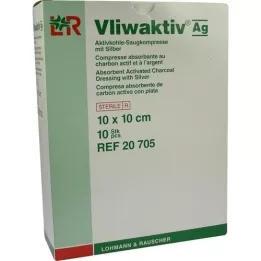 VLIWAKTIV AG Activated charcoal absorbent comp. with silver 10x10 cm, 10 pcs