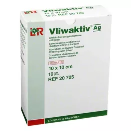 VLIWAKTIV AG Activated charcoal absorbent comp. with silver 10x10 cm, 10 pcs