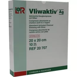 VLIWAKTIV AG Activated charcoal absorbent comp. with silver 20x20 cm, 10 pcs