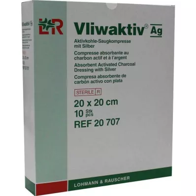 VLIWAKTIV AG Activated charcoal absorbent comp. with silver 20x20 cm, 10 pcs