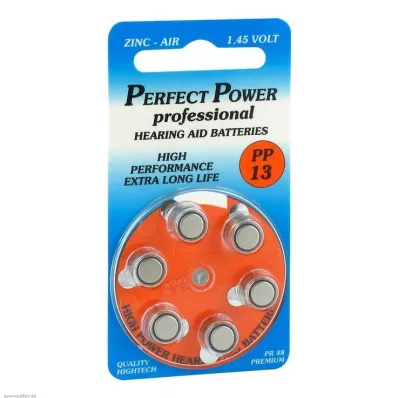 BATTERIEN f.hearing aids Power PP13, 6 pcs