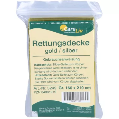 RETTUNGSDECKE 160x210 cm gold/silver, 1 pc