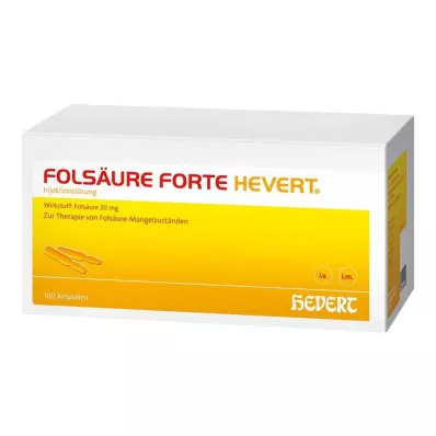FOLSÄURE HEVERT forte Ampoules, 100X2 ml FOLSÄURE HEVERT forte Ampoules, 100X2 ml