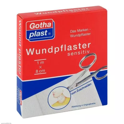 GOTHAPLAST Wound plaster sensitive 8 cmx1 m cut, 1 pc GOTHAPLAST Wound plaster sensitive 8 cmx1 m cut, 1 pc