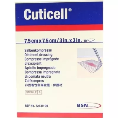 CUTICELL Ointment compresses 7.5x7.5 cm, 10 pcs