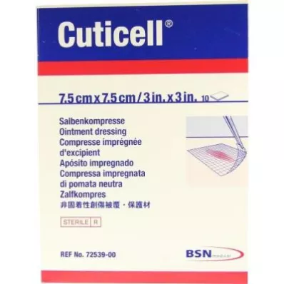 CUTICELL Ointment compresses 7.5x7.5 cm, 10 pcs CUTICELL Ointment compresses 7.5x7.5 cm, 10 pcs