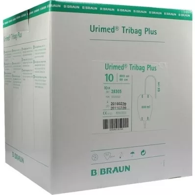 URIMED Tribag Plus Urine Leg Sleeve 800ml 60cm ster., 10 pcs