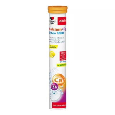 DOPPELHERZ Calcium+D3 Osteo 1.000 Effervescent Tablets, 15 pcs