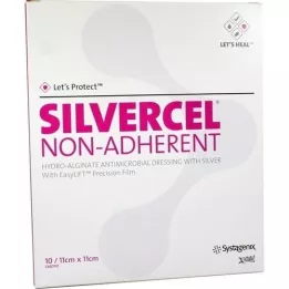 SILVERCEL non-adherent compresses 11x11 cm, 10 pcs