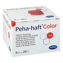 PEHA-HAFT Color Fixation Bandage 6 cmx20 m red, 1 pc