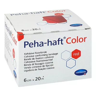 PEHA-HAFT Color Fixation Bandage 6 cmx20 m red, 1 pc