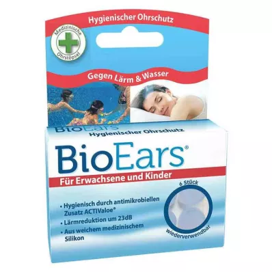 BIOEARS Silicone antimicrobial earplugs, 6 pcs BIOEARS Silicone antimicrobial earplugs, 6 pcs