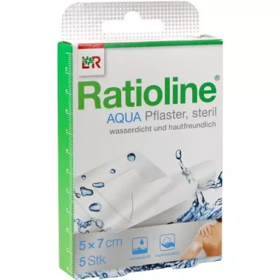 RATIOLINE aqua Shower Plaster Plus 5x7 cm sterile, 5 pcs