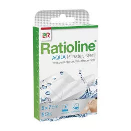 RATIOLINE aqua Shower Plaster Plus 5x7 cm sterile, 5 pcs
