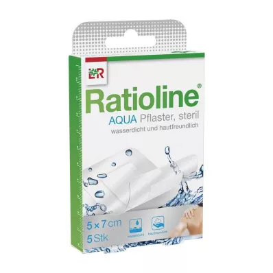 RATIOLINE aqua Shower Plaster Plus 5x7 cm sterile, 5 pcs
