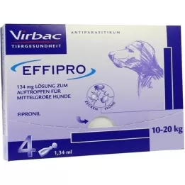 EFFIPRO 134 mg Pip.solution for drip.for medium sized dog, 4 pcs